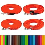 LENNIE BioThane Schleppleine, 16 mm, große Hunde 25-35 kg, 3m 5m 8m 10m 15m 20m, ohne | mit Handschlaufe, Karabinerauswahl, genäht | geflochten
