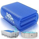 HAFIX Solarplane Ø457cm Poolabdeckung runde Pools Planengröße 448cm Wärmespeicherung. Solarmatte Pool UV-beständig Poolfolie Luftkammern. Schwimmende Solar Cover wärmeisolierend 120µm zuschneidbar.