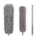 Mikrofaser-Staubwedel, 254 cm, Teleskop-Staubbürste, waschbar, abnehmbare Chenille-Staubbürste