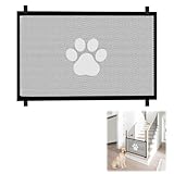 Treppenschutzgitter Hund Hundebarrieren, Tragbare Absperrgitter für Hund und Katze, Türschutzgitter Ohne Bohren für Treppen, Türen, Flur, Treppengitter Hund (110 x 78 cm, Schwarz)