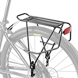 KONG MING CAR Universal Gepäckträger -Fahrrad Gepäckträger mit Seitenschienen für Satteltaschen,Leichtes Aluminium Fahrrad gepäckträger hinten für 26-29 Zoll, 27kg Traglast (H672 - Disc/V-Brake)