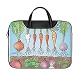 Laptoptasche aus Leder, Gemüse, ClipArt, bedruckt, Reisetasche, Aktentasche, Businesstasche, dekorative Tragetasche, Unisex
