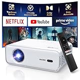 Aurzen Eazze D1 Smart Beamer Heimkino Projektor: Beamer 4K Unterstützt Full HD 1080P Beamer mit NetfIix Officially & DoIby Audio, Autofokus & Trapezkorrektur, Mini WiFi Bluetooth Video Projektor, Weiß