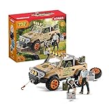 schleich WILD LIFE 42410 Realistischer Schimpanse, Jeep und Ranger 16-Teiliges Tiere Spielset - Wild Adventure Jeep, Schimpanse, Ranger und Zubehör Tiere Figuren Sets für Kinder ab 3 Jahren