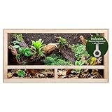 REPITERRA Terrarium für Reptilien & Amphibien, Holzterrarium mit Seitenbelüftung 60x30x30 cm