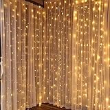 Wasserdichte Lichterkette, 8 Modi, Weihnachtsbeleuchtung für Schlafzimmer, Zuhause, Hochzeit, Schlafzimmer (warmweiß)