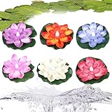 Générique Pool-Blumenlampe, 6 Stück, schwimmende Laternen, dekorative schwimmende Lichter, schwimmende LED-Laternen, Garten-Poolbeleuchtung mit einem bezaubernden schwimmenden Design