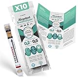Alkoholtester Frankreich 10er Pack – NF Zertifizierter Einweg-Alkoholtester – Doppelschwelle 0,2 & 0,5