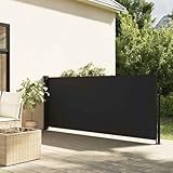 Sonnenschutz Balkon Sonnenschutz,Seitenmarkise Ausziehbar Schwarz 120x600 cm für Hinterhof, Veranda, Pergola, Terrasse, Garten, und Patio