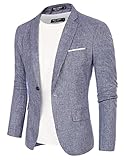 PJ PAUL JONES Sportlich Herren Regular Fit Business Sakko EIN Knopf Freizeit Blazer (Blau, L)