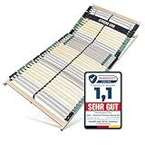 Sleepneo Lattenrost Premium Strong 200 aus Buchenholz, extra Stabiler Lattenrost 140x200, bis 200Kg, Lattenrost Kopfteil verstellbar, 7 Zonen Lattenrost mit 42 Latten, Made in Germany