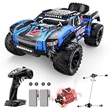 DEERC 9006E 1:12 RC Autos Erwachsene und Jungen, 45 km/h Offroad Short Course Truck, 4WD All Terrain Monstertruck, 2,4-GHz Auto mit 2 wiederaufladbaren Batterien, Ersatzreifen, LED-Leuchten