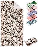 Fit-Flip Strandtuch XXL - Mikrofaser Badetuch - Strandtücher leicht und schnelltrocknend - 100% recyceltes Mikrofaser Handtuch - Strandhandtuch zum Baden (Leo 200x90cm)