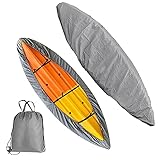 420D Kajak Persenning Universelle Bootsplane Persenning wasserdichte Regenschutz Sonnenschutz Staubschutz Boot Abdeckplane für Fischerboot/Kajak/Kanu/Paddelbrett