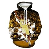 Lianmaoshang Herren und Damen Hoodies 3D Gedruckt Langarm Pullover mit Taschen Gedenken Basketball Star Series Sport Tops, Nr. 32, 6XL