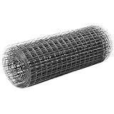 ShGaxin Drahtzaun Stahl mit PVC-Beschichtung 10x0,5 m Grau, Maschendrahtzaun, Gartenzaun, Hühnerzaun, Hundezaun, Hasendraht, Draht Zaun - 143646