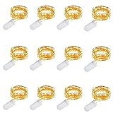 Loiina LED Lichterkette 12 Stück 1M 10 LED Lichterketten Wasserdich klein für Party Deko，Weihnachten , Party Hochzei ,Halloweent Warmweiß