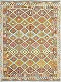 ARICARPETS - Kelim Teppich Old Style mit Geometrischem Oriental Design, Kelim Teppich 100% Wolle, Handgeknüpfter Kelim, Flurteppich, Wohnzimmer, Schlafzimmer, Wohnzimmer (238 x 178 cm)