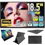 Bimawen Tragbarer 18,5-Zoll-Monitor für Laptop, 120 Hz – 100% sRGB 1080p CNC-Rahmen, integrierter Ständer, kompatibel mit USB 3.0/3.1/3.2 Handys, PCs und Spielgeräten