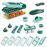 Genius Nicer Dicer Fusion Smart Set 28teilig + Twist - Obst- und Gemüseschneider Gemüsehobel Zerkleinerer Zwiebelschneider Tomatenschneider manuell