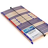 stabiler Lattenrost 100% BUCHE Lattenrahmen - nicht verstellbar, starr - SCHULTERFRÄSUNG, 7 Zonen, 42 Federleisten, Härte-Regulierung, Mittelgurt - FIX SLEEP BEST 42® unmontiert (140x200cm)