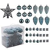 Weihnachtskugel-Ornamente, 36-teiliges Weihnachtsdekorationsset, hängende Ornamente, Weihnachtskugel-Set für Kranz, Weihnachtsbaumdekoration (dunkelblau)