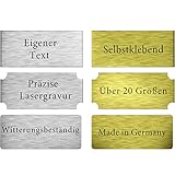 Bl4ckPrint 2x Klingelschild selbstklebend Briefkastenschild - Briefkasten Namensschild Türschild mit Gravur Silber Gold Witterungsbeständig verschiedene Formen und Größen