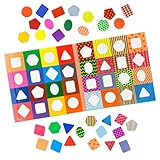 MAGNIKON UD96 - Zuordnungsspiel Formen, Farben und Muster mit 32 Magneten, Magnetisches Sortierspiel, Tangram Spielzeug, Mosaik Steckspiel für Kinder, Montessori ab 3 Jahre