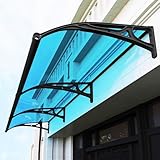 Blaue Aluminium-Haustür – UV-beständiges Vordach für Terrasse, Regen- und Schneeschattenabdeckung, hohles Blech-Design, einfache Installation, W3-Größe