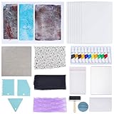 WEBEEDY Gel Druckplatte Set Reticulate Druck Set Enthält 12.7X17.8cm Gelatineplatte Mesh Stoff Druckgrafikpapier Werkzeuge Und Anleitung Für Erwachsene Anfänger