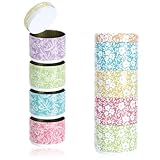 com-four® 2X Metalldose mit je 4 Elementen und Deckel - runde Blechdosen - stapelbare Metallbehälter für Kaffeepads, Überraschungen, Kleinutensilien - Organizer - Vorratsdose [Auswahl variiert]