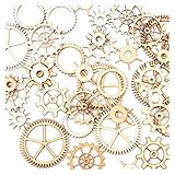 Wshao store Unfertiges Holzhandwerk Zahnrad Scrapbooking DIY for handgefertigte Wohnkultur Mix natürliche Holzverzierungen 20-40mm 36St