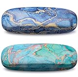 Yamitora 2 Stück Brillenetui Hardcase, Brillenetui Personalisiert Groß Tragbar Brillentasche für Damen Brillen Sonnenbrille