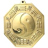 Angoily Kupfer Bagua Spiegel Feng Shui Dekoration Konvexer Eight Diagrams Spiegel Wohnraum Glücksbringer Schutz Ornament für Zuhause und Büro