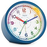 Eachui Analog Wecker Kinder ohne Ticken für Jungen und Mädchen - Lernwecker mit Nachtlicht, Snooze und batteriebetrieben analog Quarzwecker, einfach einzustellen