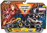 Monster Jam - Zweier-Pack Original Monster Trucks im Marvel Superhelden-Design, zum Spielen und Sammeln, Maßstab 1:64, ab 3 Jahren (Sortierung mit verschiedenen Truck-Paarungen, Zufallsauswahl)