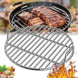 Neue Grillrost Edelstahl Rund, Verschiedene Größen, BBQ Grillgitter Backblech für Camping, Picknick, Garten, langlebige geschweißte Konstruktion, Einfache Reinigung, Gleichmäßige Erwärmung (Ø35cm)