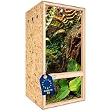 ITA Hochterrarium 60x120x60 cm mit Seitenbelüftung & Integriertem Hygrometer - Holz Terrarium aus OSB-3 Platten - Terrarien für Reptilien, Schlangen, Amphibien - EU Produkt, FSC Zertifiziert