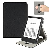 Vakarey für Kindle 11.Generation Hülle mit Handschlaufe,Ständer Schutzhülle für Neuer Kindle 2022 6 Zoll,Schwarz