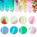 PandaHall 240g Große Pailletten zum Basteln, 8 Farben Flache Runde Pailletten Pailletten PVC Lose Pailletten und Pailletten zum Sticken Applikation Stricken Kunst Kunsthandwerk Verschönerung