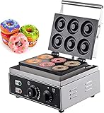 LMEIL Mini-Donut-Maker, automatische Donut-Maker-Maschine, 6-Loch-Doppelseitenheizung 50-300 ℃, kommerzieller Donut-Maker für Restaurants, Snackbars