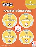 ATAQ Ameisen fallen x4 - Ameisen fallen für draußen und gegen Ameisen im Haus - Ameisenmittel - Ameisenfallen bei akutem Ameisenbefall - Wirkt schnell und effektiv