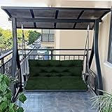 Wasserdichte, verdickte Hollywoodschaukelauflage für 2-/3-Sitzer, waschbar, Ersatzsitz und Rückenlehne für Terrasse, Garten, Hängematte, Dunkelgrün, 100 x 100 x 10 cm