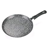 Alluflon Tradizione Italia Crêpe-Maker, Antihaft- und kratzfeste Schieferbeschichtung für Crêpes und Pfannkuchen, spülmaschinenfest, 22 cm, Schwarz