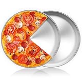 Pizzablech, HaWare Rund Pizzaform 30cm Edelstahl Pizza Backblech 2 Stück für Backofen Backen – Ungiftig＆Gesund, Einfach zu Reinigen＆Spülmaschinenfest