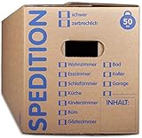 KK Verpackungen® Umzugskartons mit 50KG Tragkraft | 10 Stück, 2-wellige Mehrweg-Umzugskisten in extrastabiler Speditionsqualität