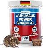 Wühlmaus Power Granulat 300 g - Wühlmäuse effektiv vertreiben mit Sofort- und Langzeitwirkung - Wühlmausgift-Alternative als Abwehr-Mittel gegen Wühlmäuse - aus deutscher Produktion