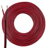 SeKi Lautsprecherkabel Rot/Schwarz 2x 0,50mm² – 50 Meter Ring | CCA-Kupfer Boxenkabel für klaren Sound bei HiFi, Heimkino und Car-HiFi mit Polaritätskennzeichnung
