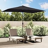 LAPOOH Sonnenschirm, Sonnenschutz Garten, Sonnenschirm Terrasse, Balkonsonnenschirme, Balkon Sonnenschutz, Balkon Sichtschutz Uv-Schutz, mit Metall-Mast 300 x 200 cm Schwarz