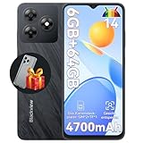 Blackview Wave 8C Handy Ohne Vertrag Android 14, 6GB+64GB/2TB SD, Octa Core 6,56' HD+, Akku 4700mAh, 13MP+8MP Kamera, 4G Dual SIM Smartphone Ohne Vertrag Günstig Simlockfreie, GPS/2 Jahre Garantie